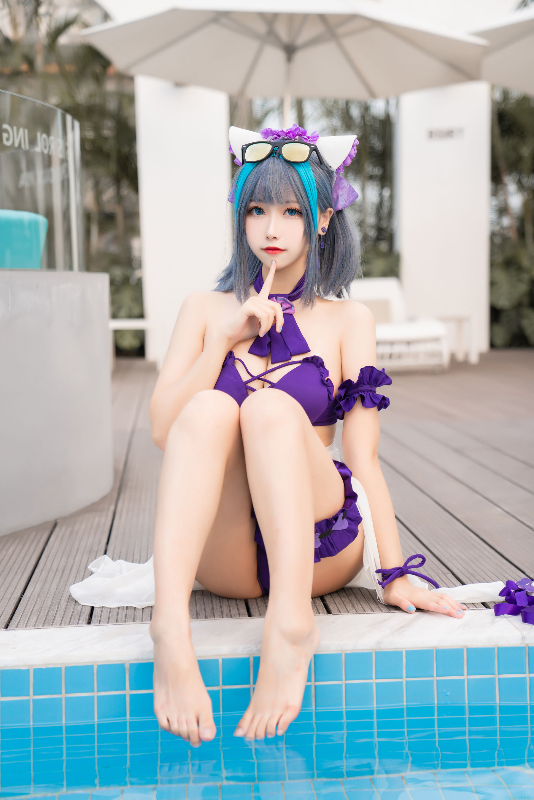 [COS福利]微博妹子Momoko葵葵–柴郡水着插图9